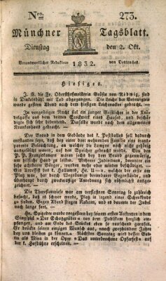 Münchener Tagblatt Dienstag 2. Oktober 1832