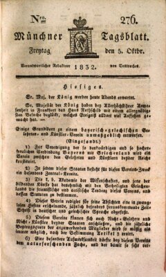 Münchener Tagblatt Freitag 5. Oktober 1832