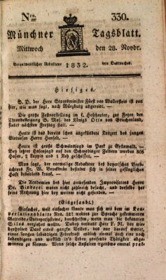 Münchener Tagblatt Mittwoch 28. November 1832