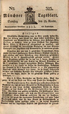 Münchener Tagblatt Samstag 23. November 1833
