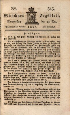 Münchener Tagblatt Donnerstag 12. Dezember 1833