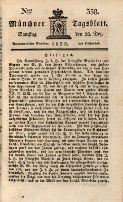 Münchener Tagblatt Samstag 28. Dezember 1833