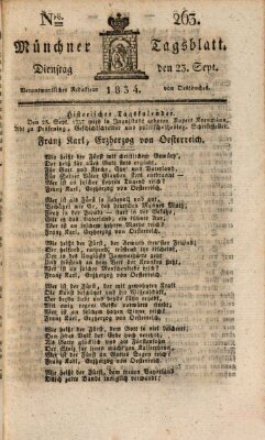 Münchener Tagblatt Dienstag 23. September 1834