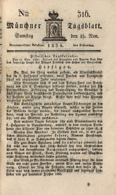 Münchener Tagblatt Samstag 15. November 1834