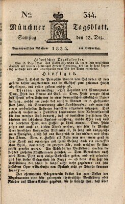 Münchener Tagblatt Samstag 13. Dezember 1834
