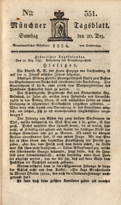 Münchener Tagblatt Samstag 20. Dezember 1834