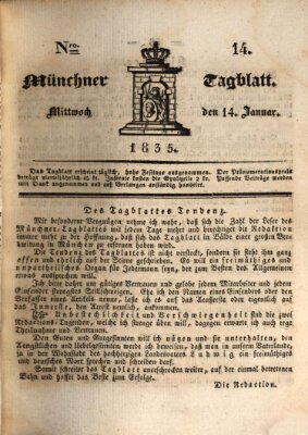 Münchener Tagblatt Mittwoch 14. Januar 1835