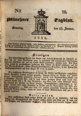 Münchener Tagblatt Sonntag 18. Januar 1835
