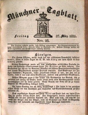 Münchener Tagblatt Freitag 27. März 1835