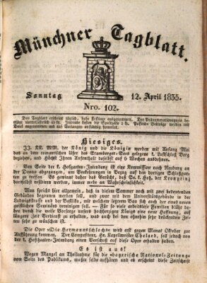 Münchener Tagblatt Sonntag 12. April 1835
