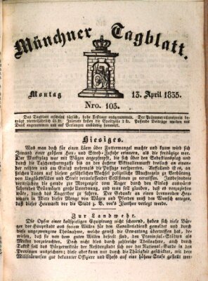Münchener Tagblatt Montag 13. April 1835