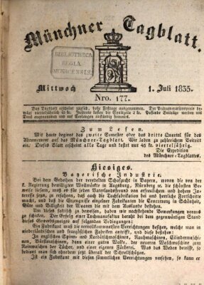 Münchener Tagblatt Mittwoch 1. Juli 1835