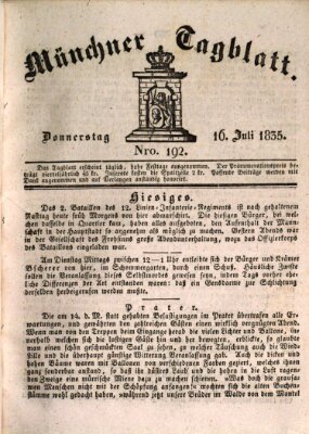 Münchener Tagblatt Donnerstag 16. Juli 1835