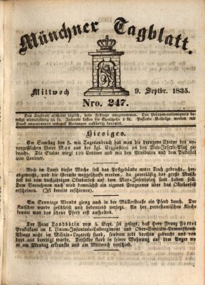Münchener Tagblatt Mittwoch 9. September 1835