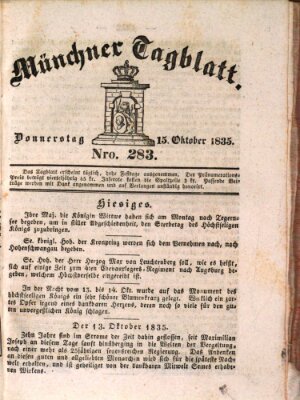 Münchener Tagblatt Donnerstag 15. Oktober 1835