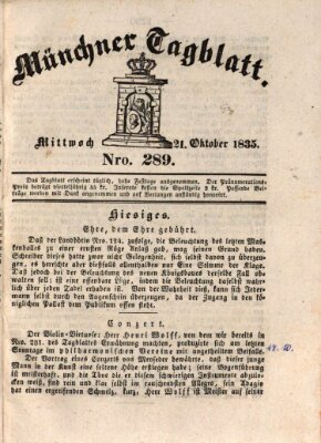 Münchener Tagblatt Mittwoch 21. Oktober 1835