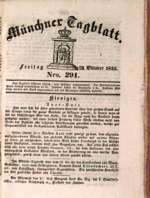 Münchener Tagblatt Freitag 23. Oktober 1835