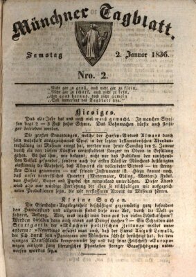 Münchener Tagblatt Samstag 2. Januar 1836