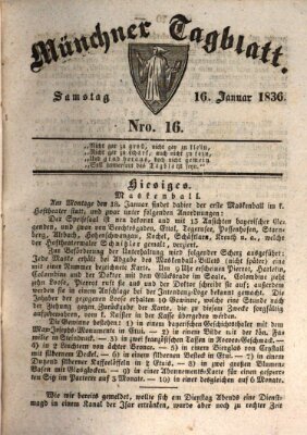 Münchener Tagblatt Samstag 16. Januar 1836