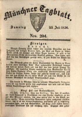 Münchener Tagblatt Samstag 23. Juli 1836