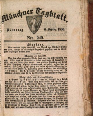 Münchener Tagblatt Dienstag 6. September 1836