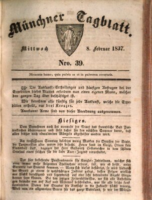 Münchener Tagblatt Mittwoch 8. Februar 1837
