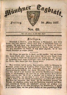 Münchener Tagblatt Freitag 10. März 1837