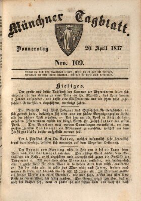 Münchener Tagblatt Donnerstag 20. April 1837