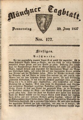 Münchener Tagblatt Donnerstag 29. Juni 1837