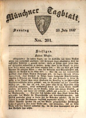 Münchener Tagblatt Sonntag 23. Juli 1837