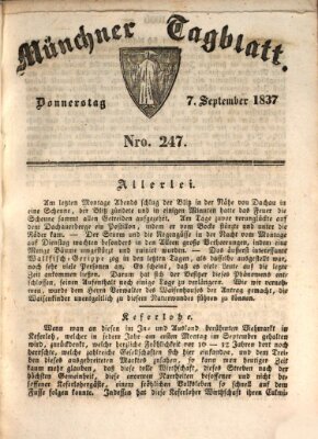 Münchener Tagblatt Donnerstag 7. September 1837