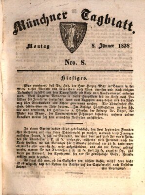 Münchener Tagblatt Montag 8. Januar 1838