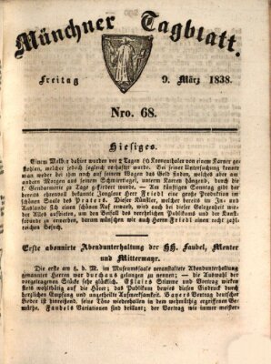 Münchener Tagblatt Freitag 9. März 1838