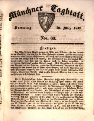 Münchener Tagblatt Samstag 10. März 1838