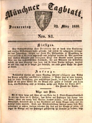 Münchener Tagblatt Donnerstag 22. März 1838
