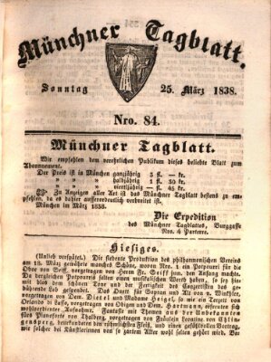 Münchener Tagblatt Sonntag 25. März 1838