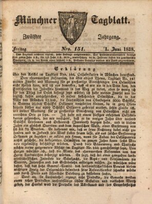 Münchener Tagblatt Freitag 1. Juni 1838