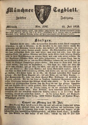Münchener Tagblatt Mittwoch 18. Juli 1838