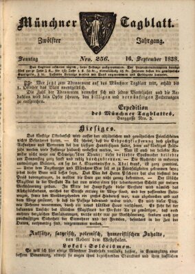 Münchener Tagblatt Sonntag 16. September 1838