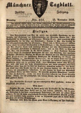 Münchener Tagblatt Dienstag 13. November 1838