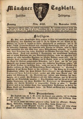 Münchener Tagblatt Sonntag 25. November 1838