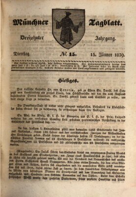 Münchener Tagblatt Dienstag 15. Januar 1839