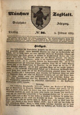 Münchener Tagblatt Dienstag 5. Februar 1839