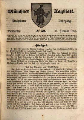 Münchener Tagblatt Donnerstag 21. Februar 1839