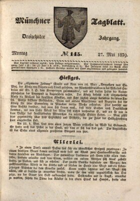 Münchener Tagblatt Montag 27. Mai 1839