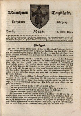Münchener Tagblatt Dienstag 11. Juni 1839