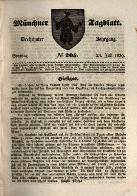 Münchener Tagblatt Sonntag 28. Juli 1839