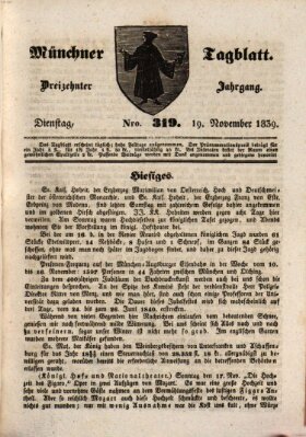Münchener Tagblatt Dienstag 19. November 1839