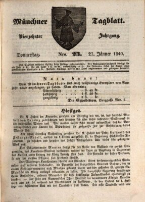 Münchener Tagblatt Donnerstag 23. Januar 1840
