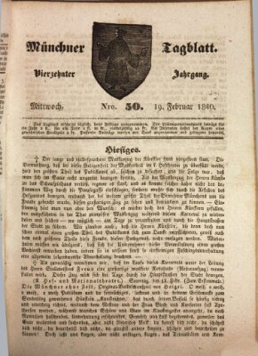Münchener Tagblatt Mittwoch 19. Februar 1840
